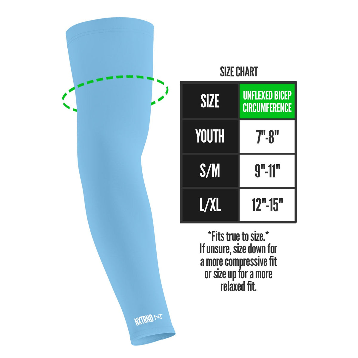 NXTRND AirTek Arm Sleeves Columbia Blue (1 Pair)