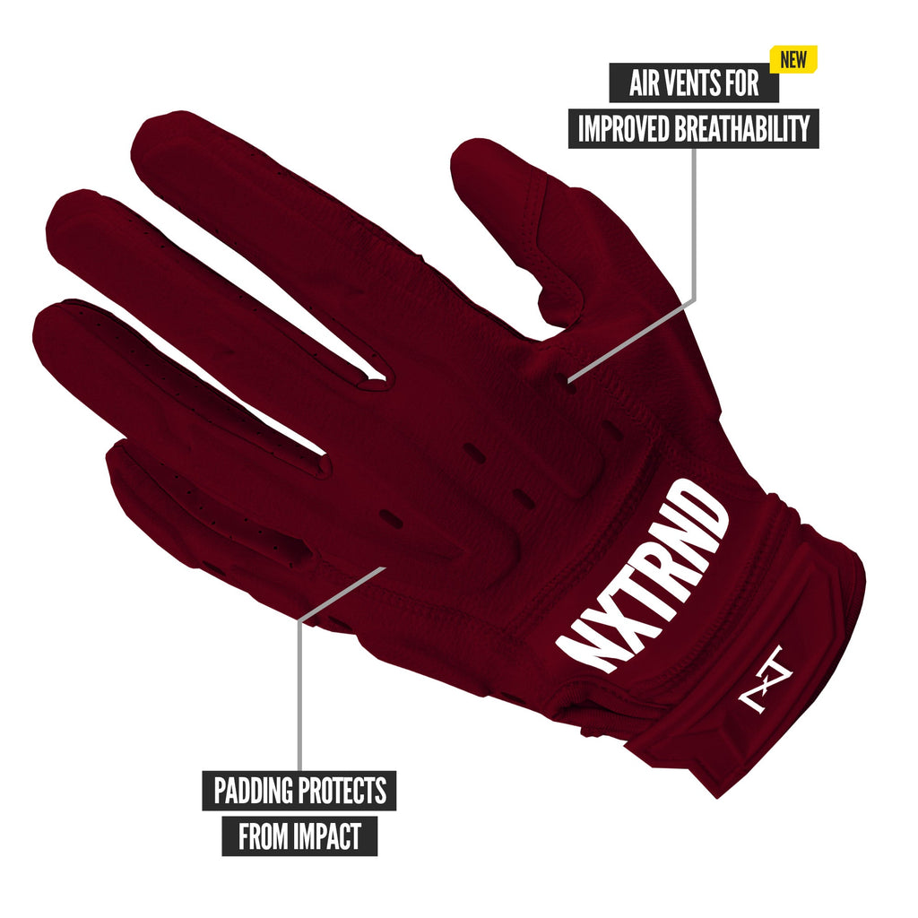 NXTRND G3® Pro Padded Football Gloves Maroon