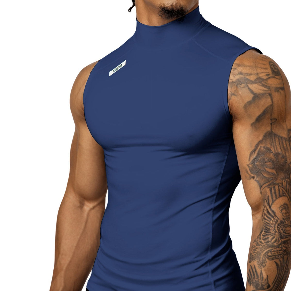 Nxtrnd Core Turtleneck Compression Sleeveless Navy Blue