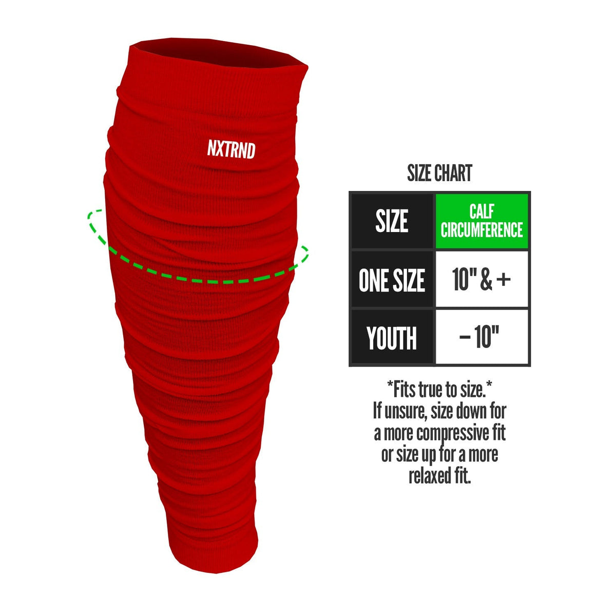 NXTRND Scrunch Football Leg Sleeves Red