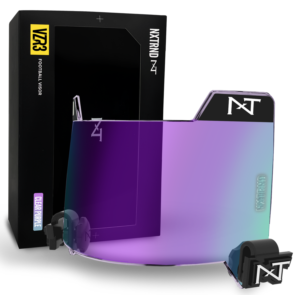 NXTRND VZR3® Football Visor Clear Purple