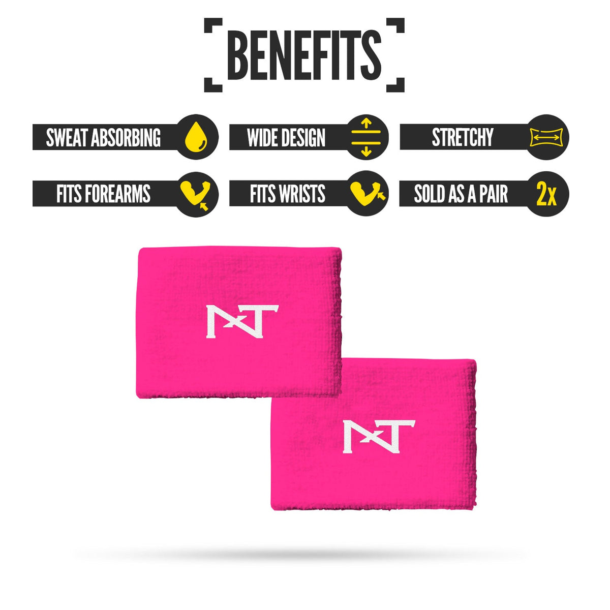 NXTRND Wrist Bands Pink (1 Pair)